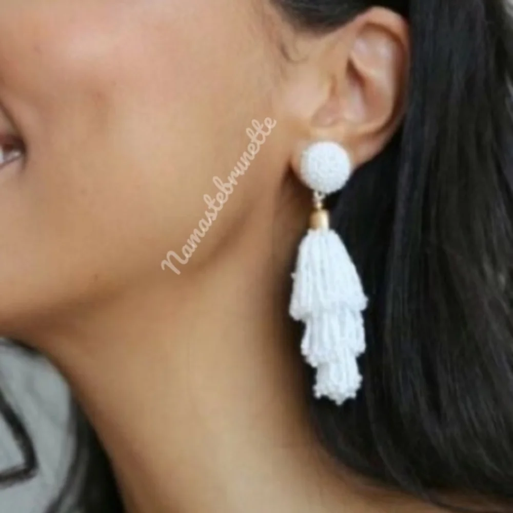 $55 Rachel Zoe Panacea Beaded Tassel Earrings